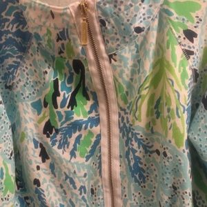 Lilly Pulitzer pullover, pink stain shown in photo